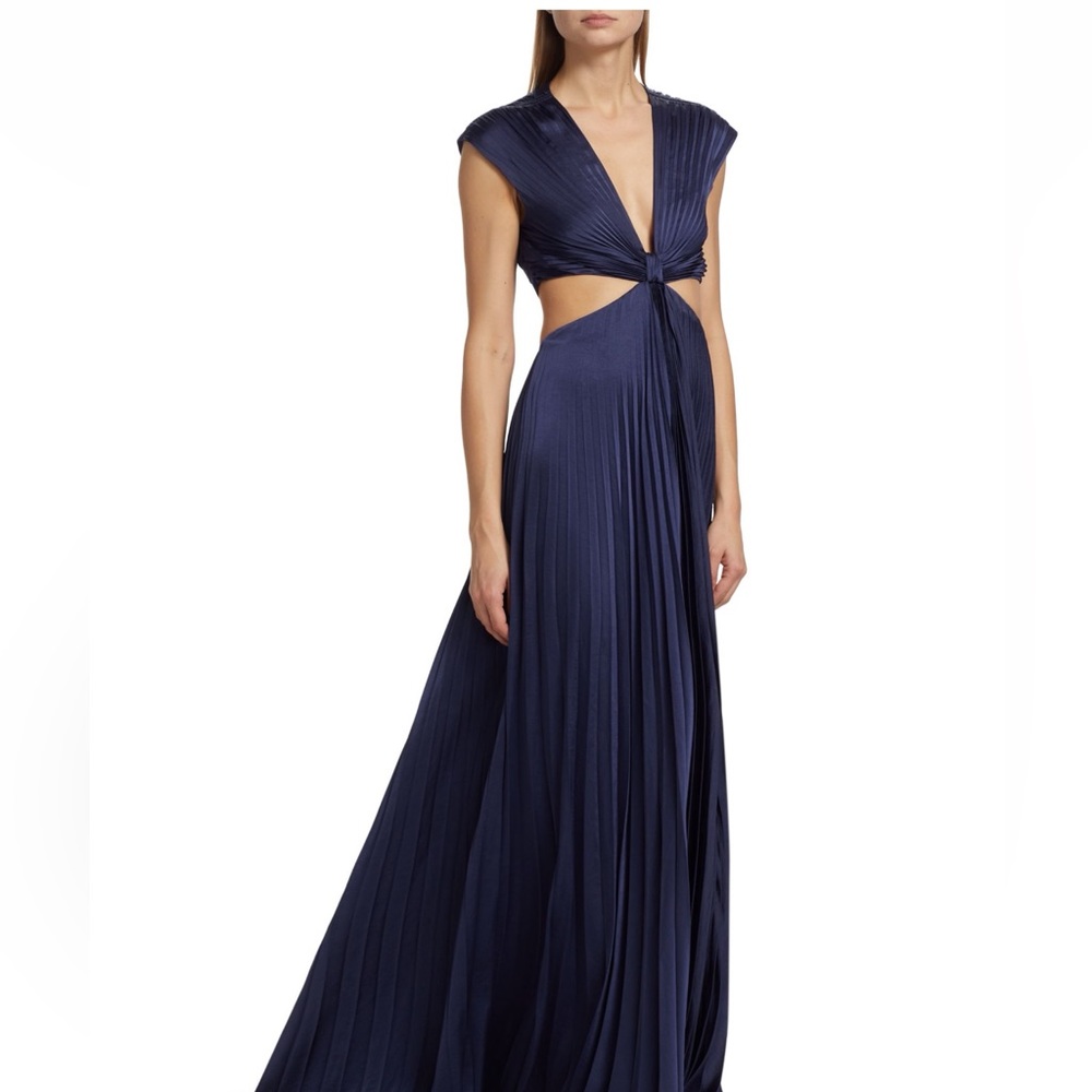 Alejandra Pleated Cut-Out Gown